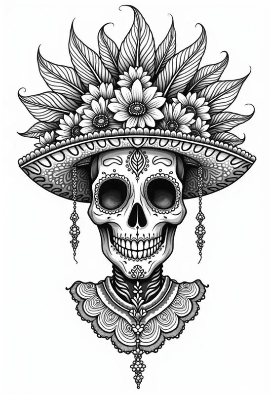 Coloring Book Days Of The Dead