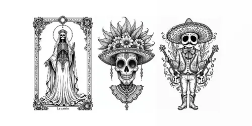Coloring Book Days Of The Dead generated by flux