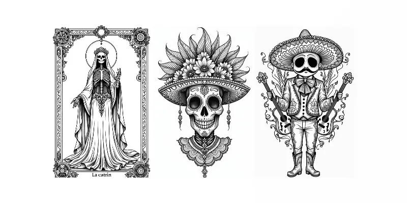 Coloring Book Days Of The Dead generated by undefined