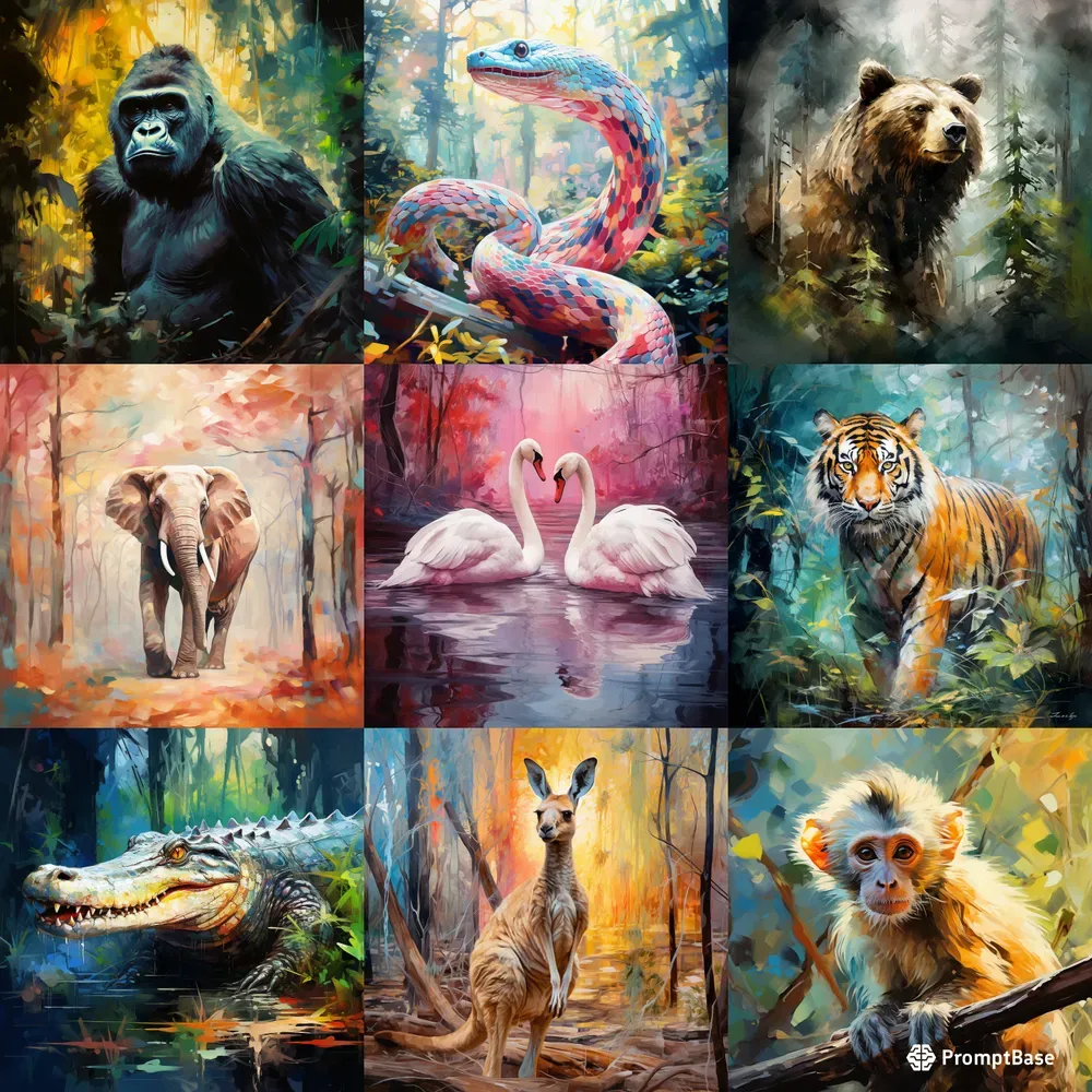 Realistic Animal Paintings Midjourney Prompt, image size:1000x1000