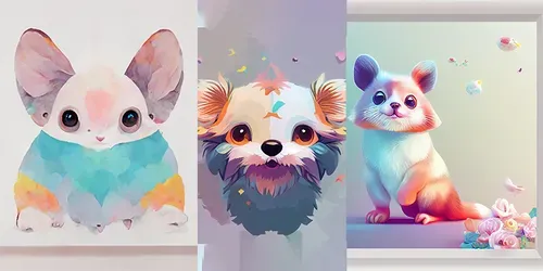 Cute Animal Art for Kids generated by midjourney