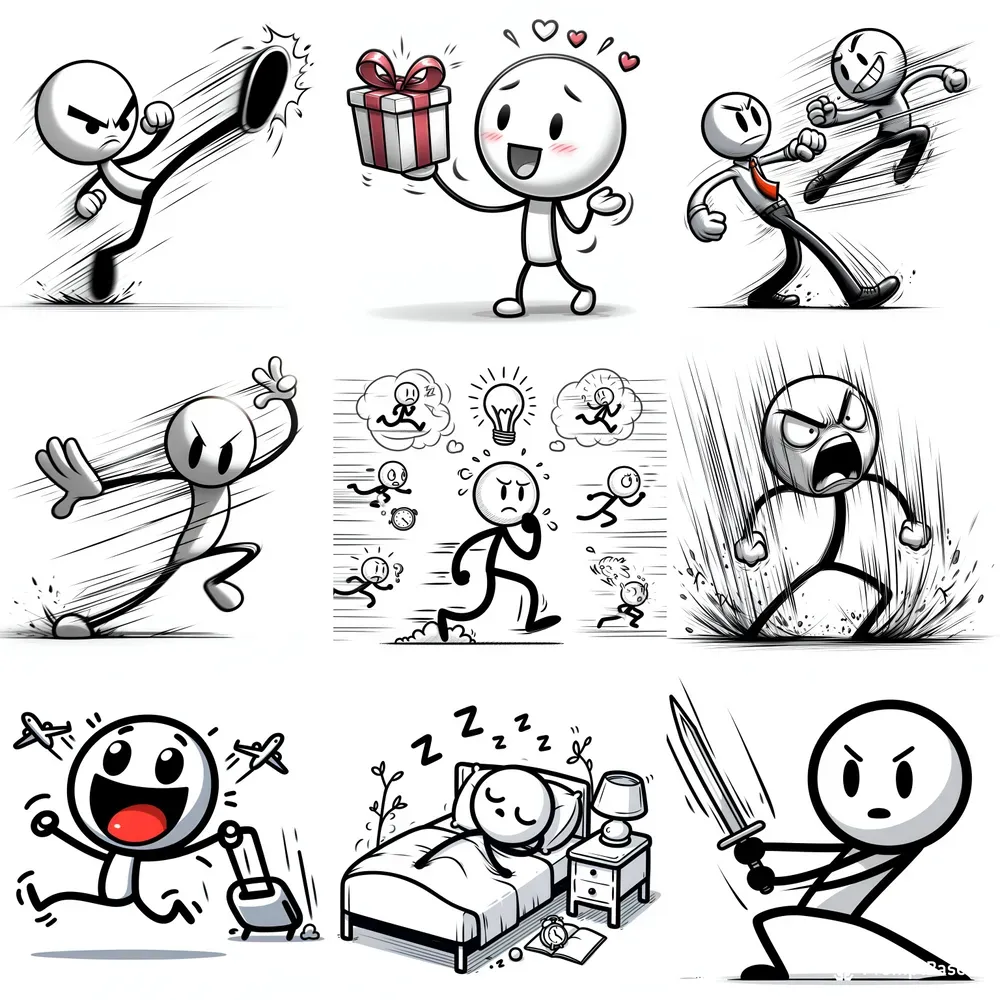 Stickman Meme Characters With Expressions