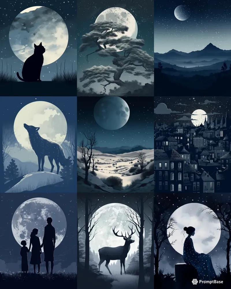 Beautiful Moonlit Illustrations