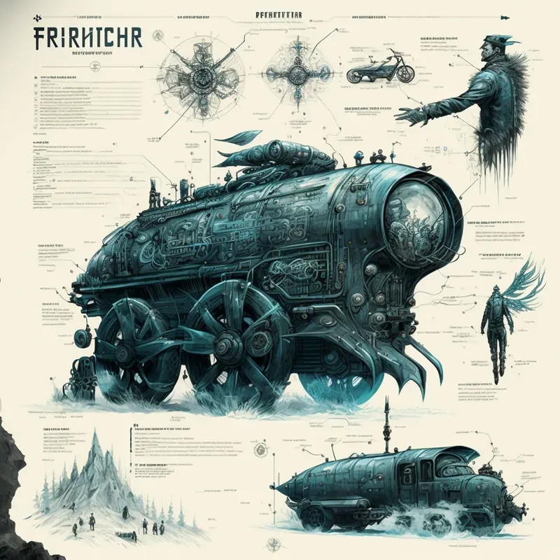 Frostpunk Style Product Blueprints