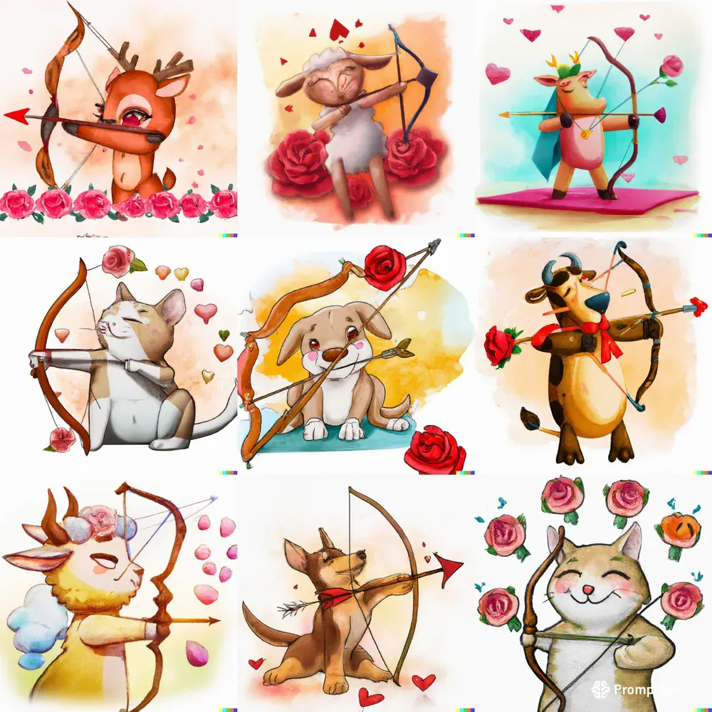 Cupids In The Forms Of Cute Animals