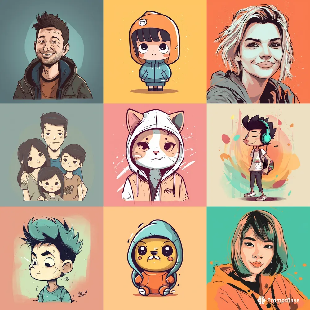Tshirt Design Cartoon Illustrations