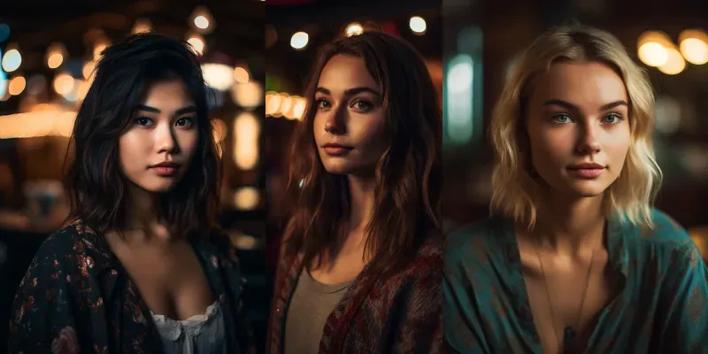 Beautiful Realistic Portraits At Night generated by undefined