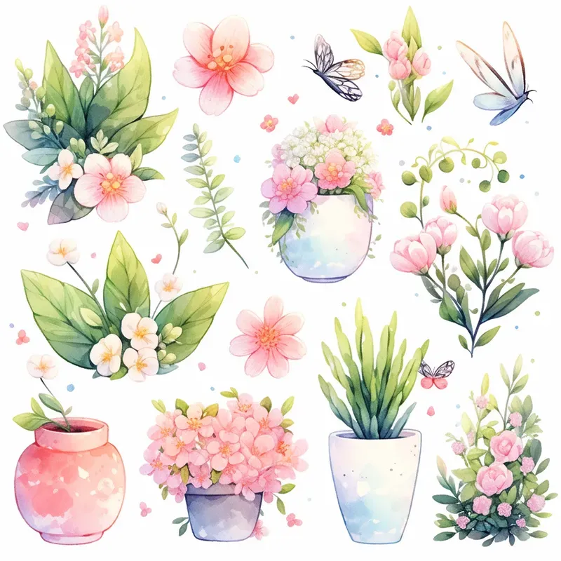 Soft Watercolor Clipart Sets