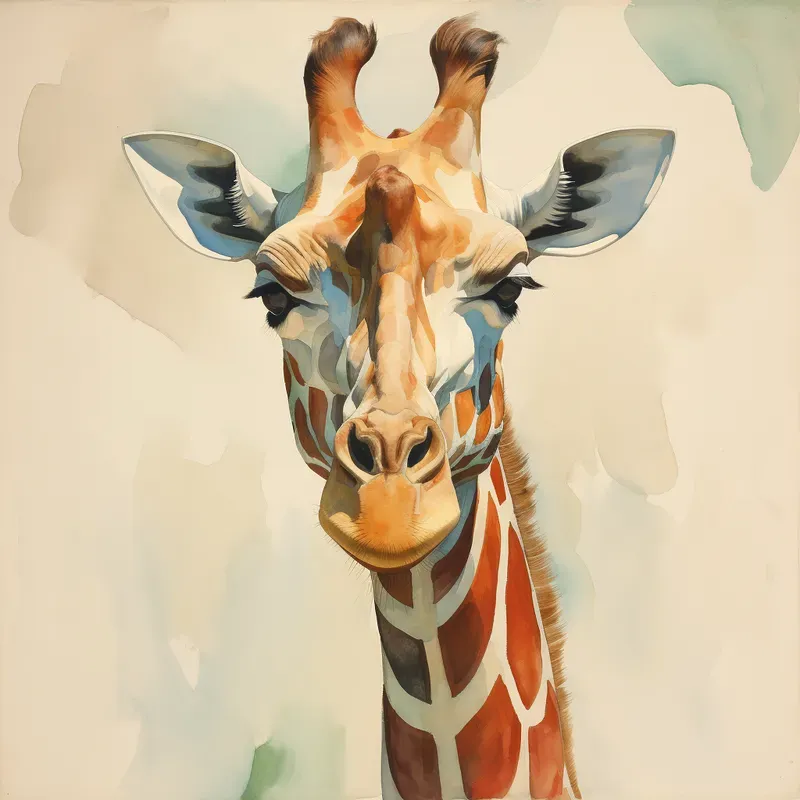 Watercolor Animals Early American Style