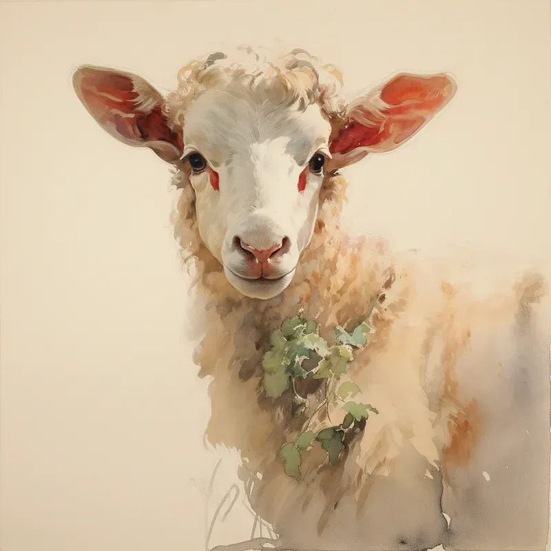 Watercolor Animals Early American Style