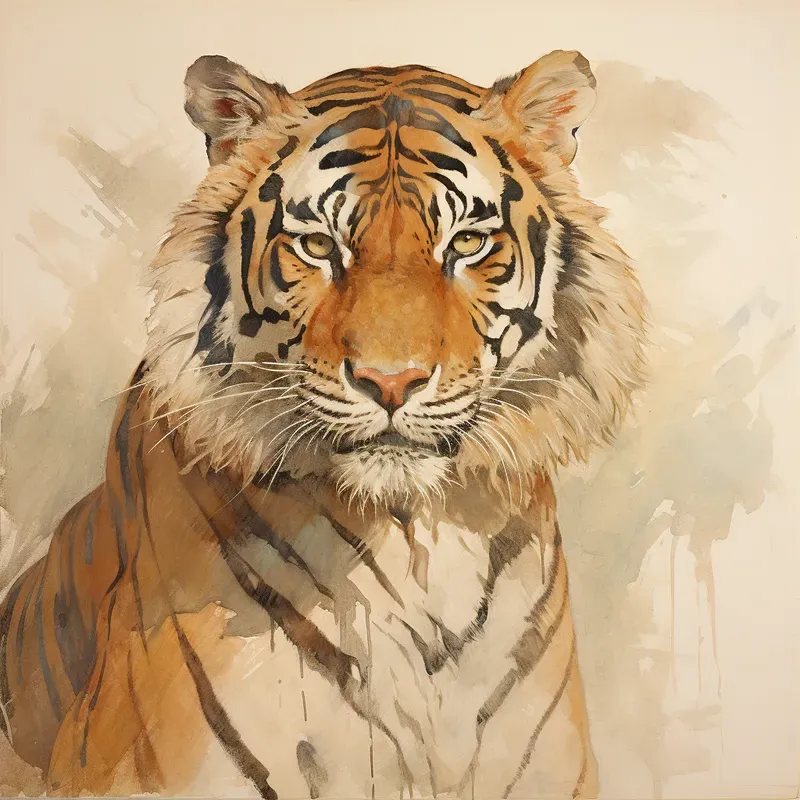 Watercolor Animals Early American Style