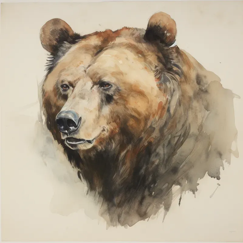 Watercolor Animals Early American Style