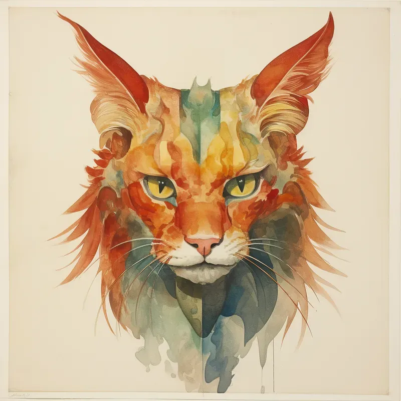 Watercolor Animals Early American Style