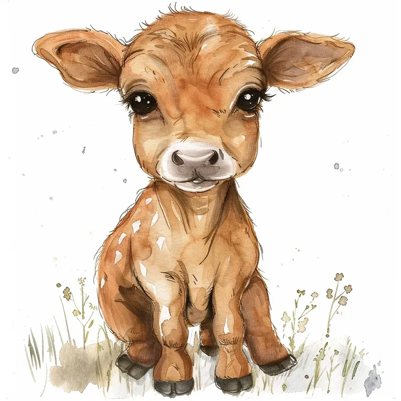 Watercolor Hand-drawn Cute Animals