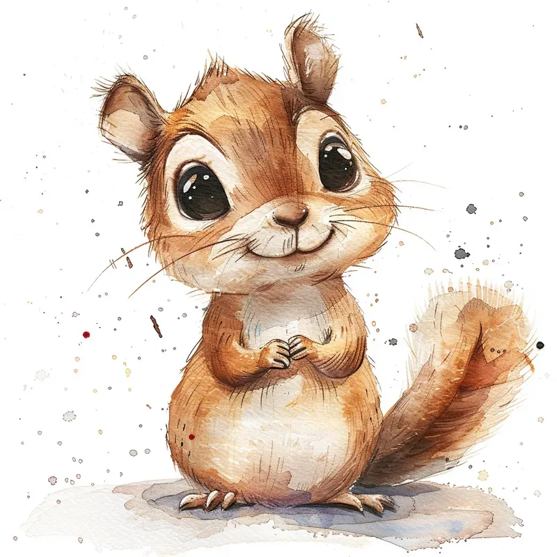 Watercolor Hand-drawn Cute Animals