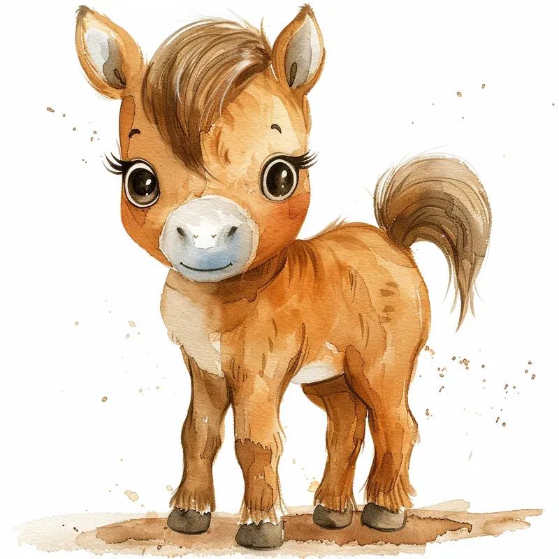 Watercolor Hand-drawn Cute Animals
