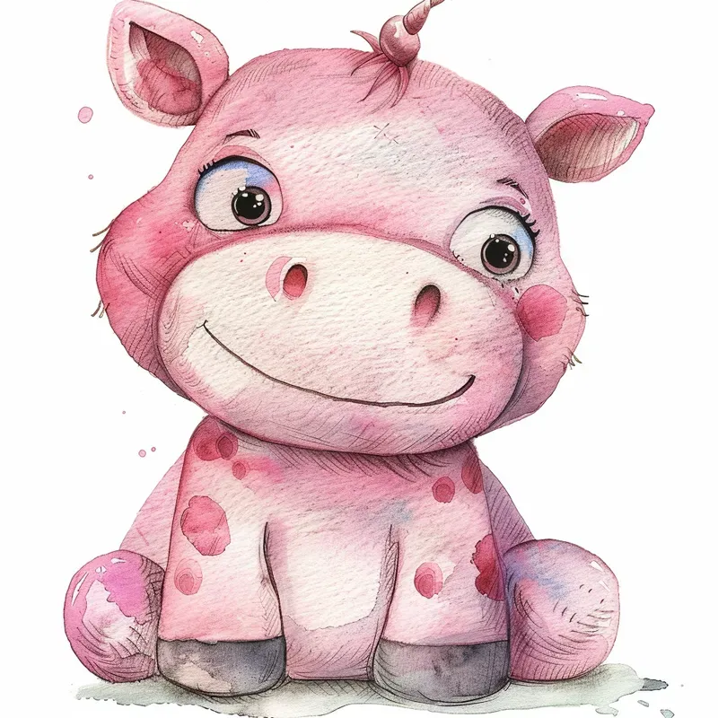 Watercolor Hand-drawn Cute Animals