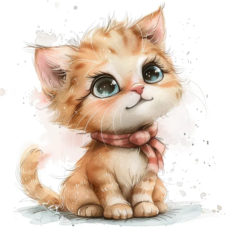 Watercolor Hand-drawn Cute Animals