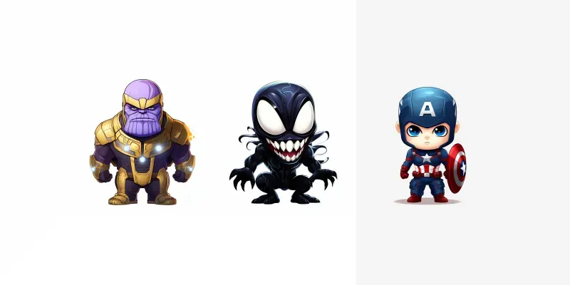 Cute Marvel Characters In Cartoon Style generated by undefined