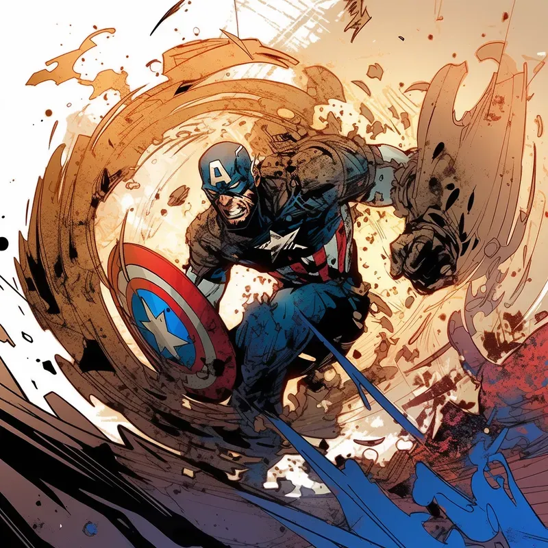 Powerful Superhero Comic Action Scenes