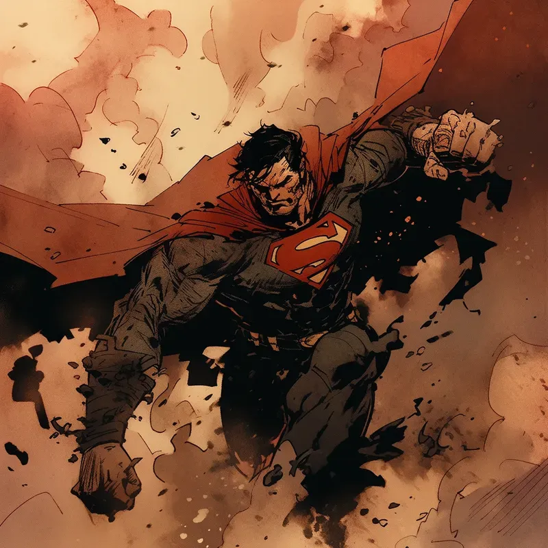 Powerful Superhero Comic Action Scenes