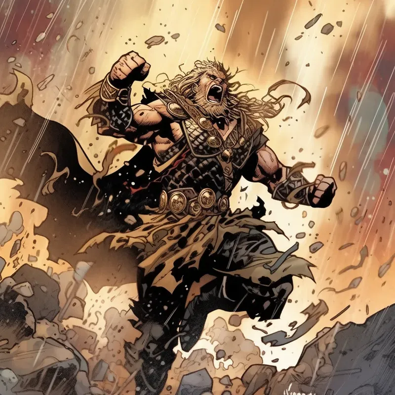 Powerful Superhero Comic Action Scenes