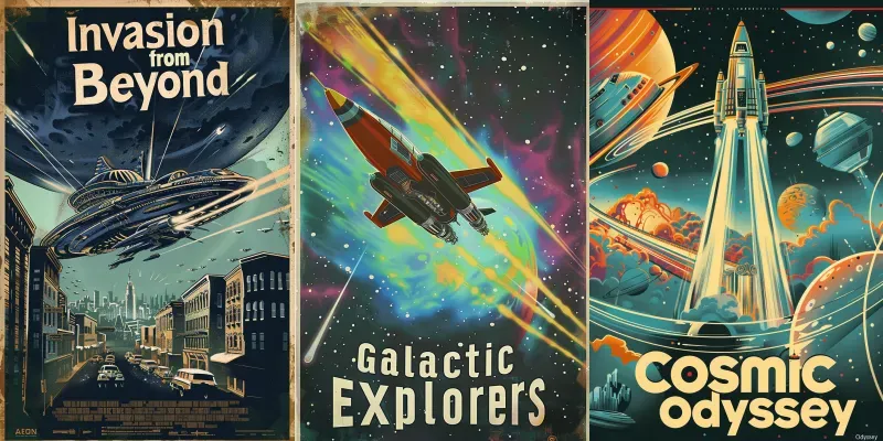 1940s Retro Scifi Posters generated by undefined