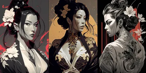 Japanese Female Character Artwork generated by midjourney