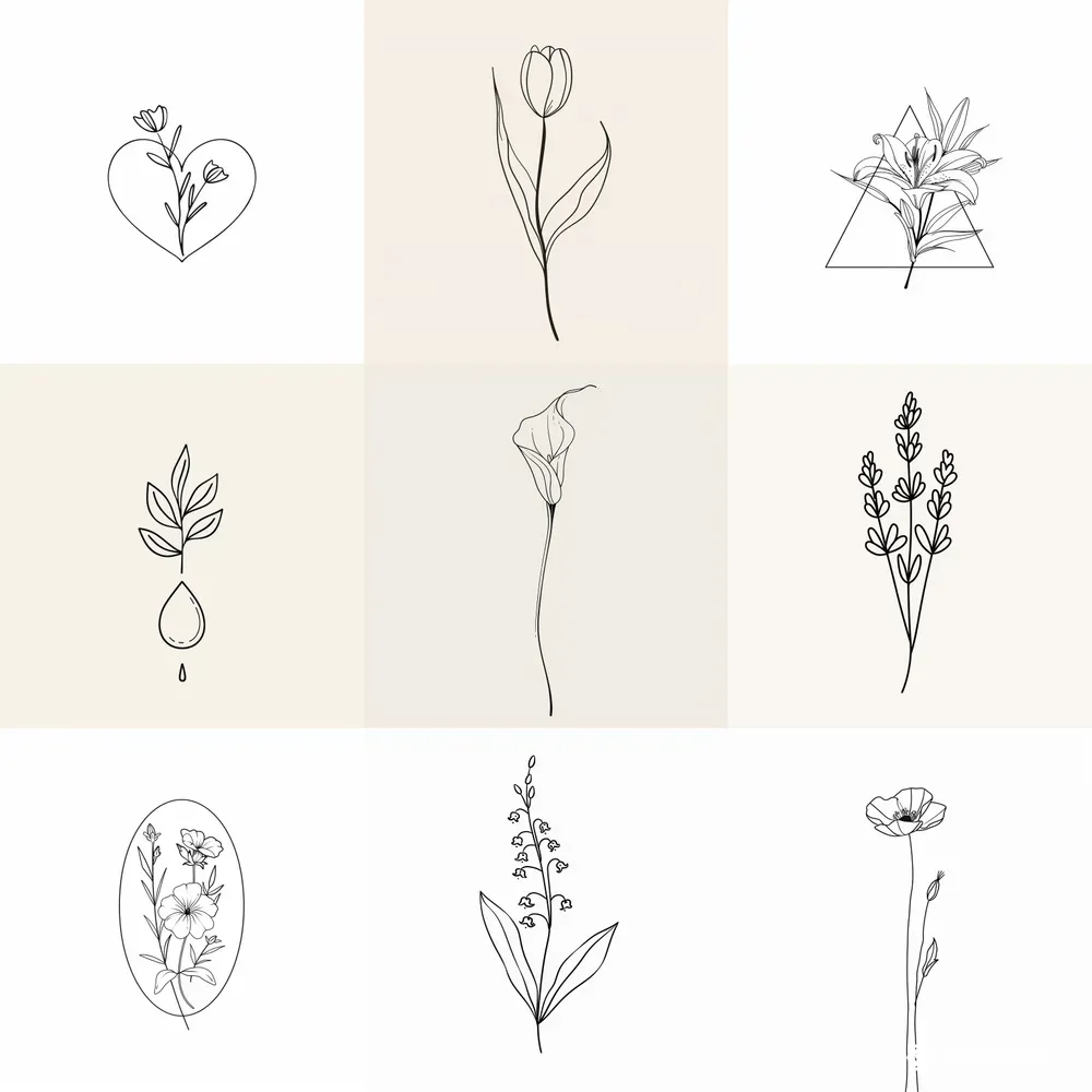 Dainty And Small Flower Tattoo Design