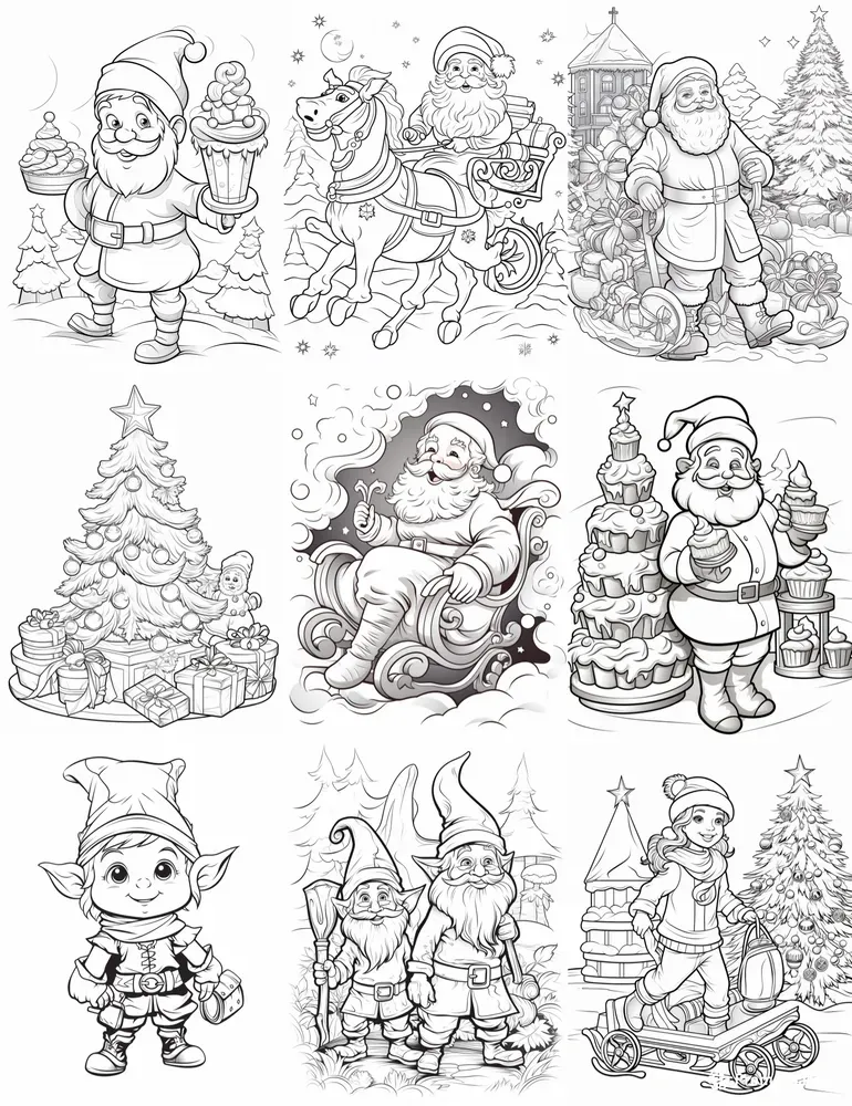 Coloring Pages For Kids Christmas Themes