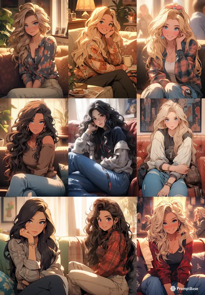 Cartoon Realism Dreamy Women Portraits