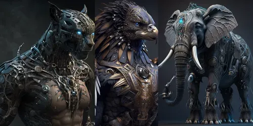 Cyborg Alpha Animals generated by midjourney
