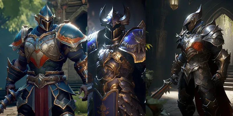 Armored Characters With Weapons generated by undefined