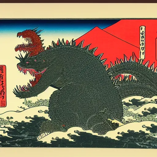 Japanese Ukiyo-e Woodblock Print Style