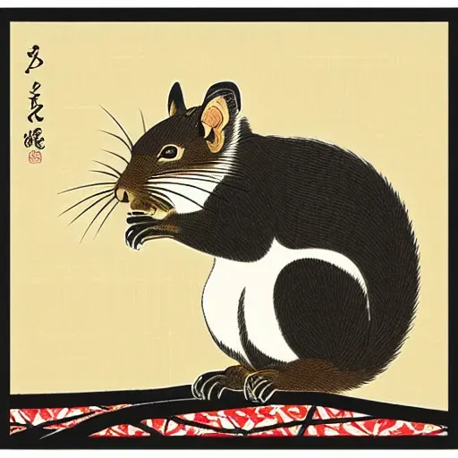 Japanese Ukiyo-e Woodblock Print Style