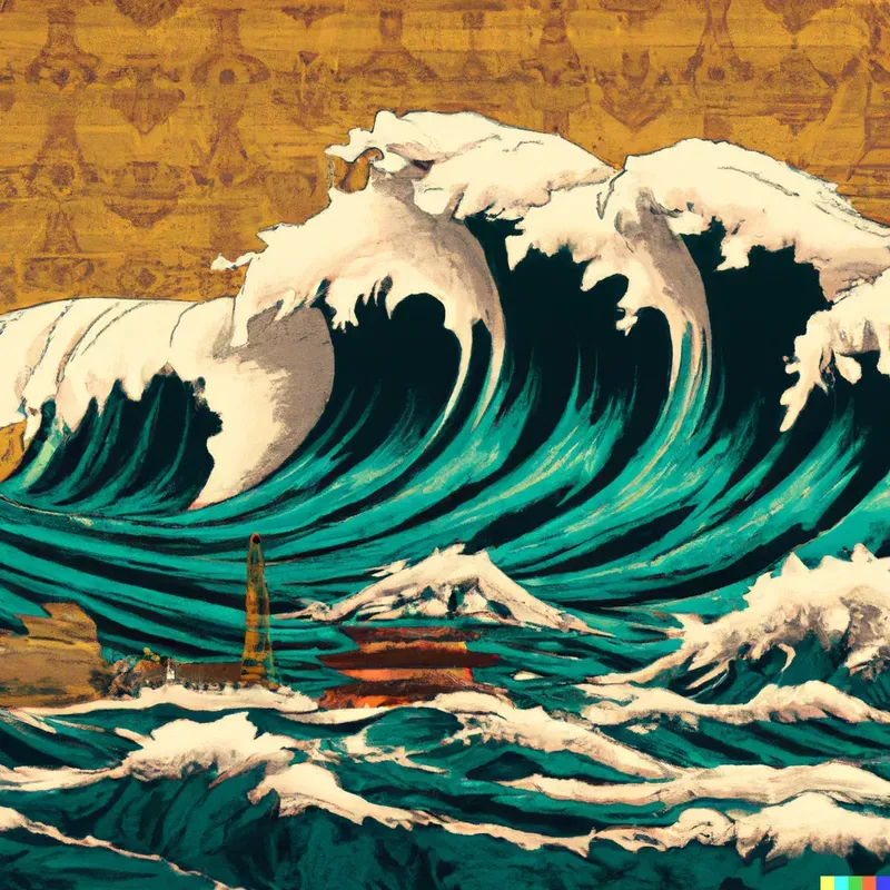 Japanese Ukiyo-e Woodblock Style
