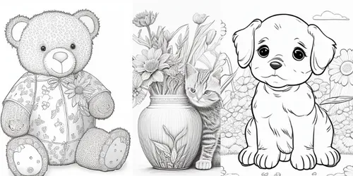 Clean Coloring Pages generated by midjourney