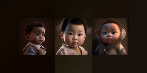 Adorable Baby 3D Photos generated by midjourney