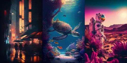 Photorealistic Environments Surrealism generated by midjourney