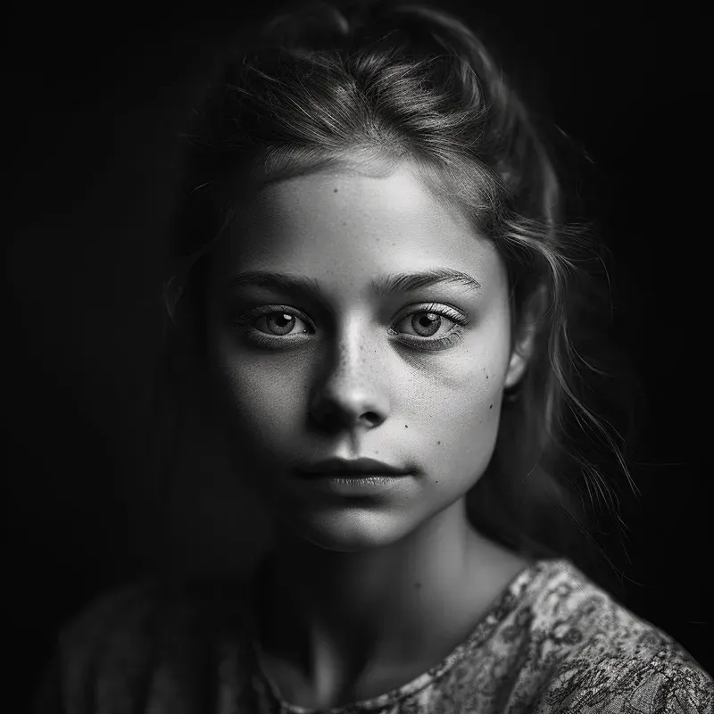Photorealistic Bw Portraits