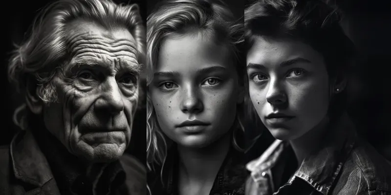 Photorealistic Bw Portraits generated by undefined