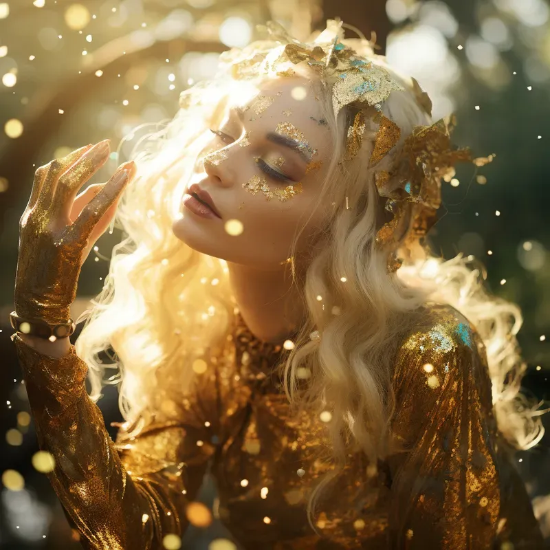 Beautiful People With Golden Make Ups