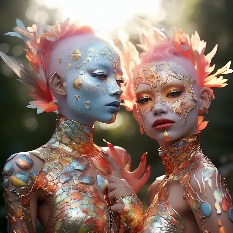 Beautiful People With Golden Make Ups