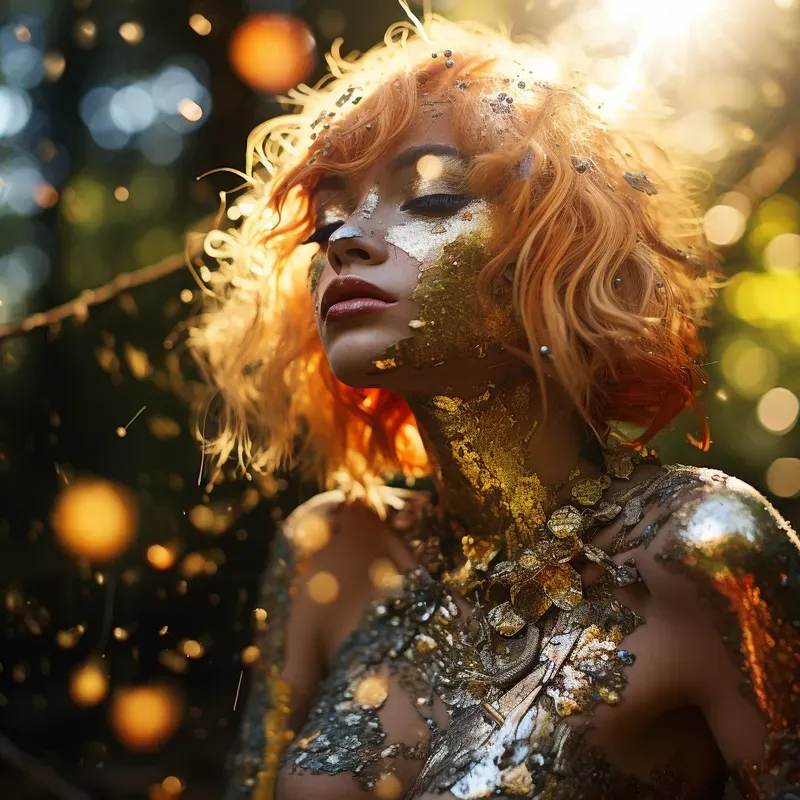 Beautiful People With Golden Make Ups