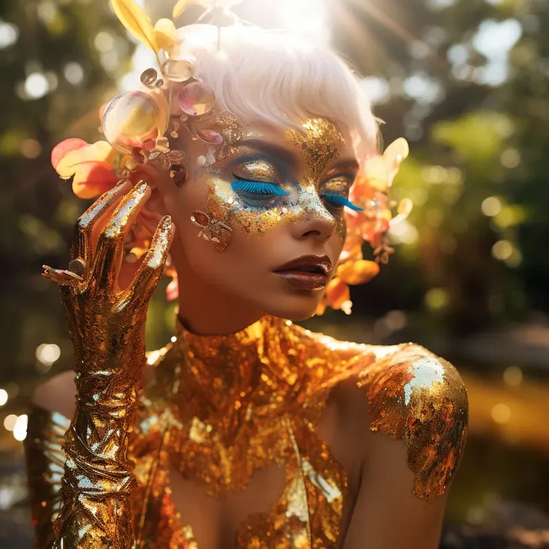 Beautiful People With Golden Make Ups