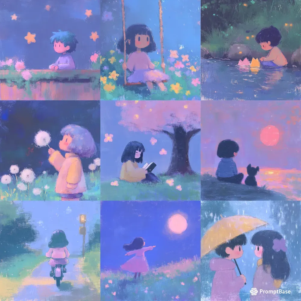 Whimsical Animeinspired Pastel Scenes
