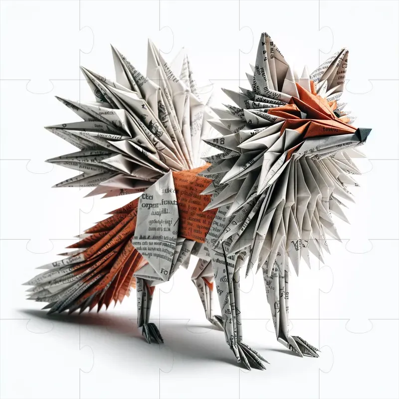 Folded Newspaper Animal Origami Art