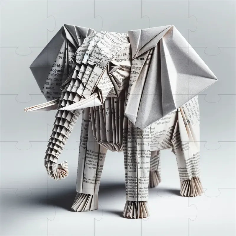 Folded Newspaper Animal Origami Art