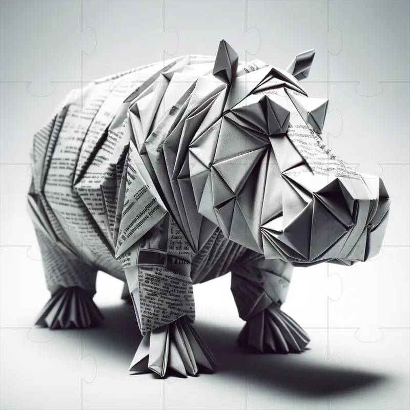 Folded Newspaper Animal Origami Art