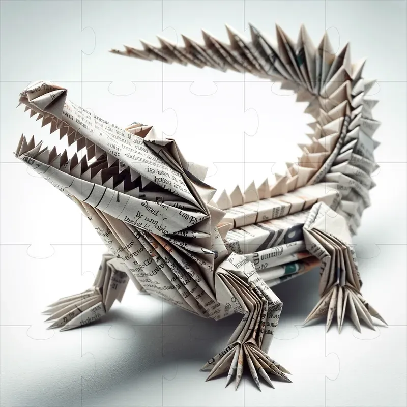 Folded Newspaper Animal Origami Art